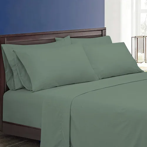 Miniatura 48 de ROYALE LINENS Juego de sábanas Cal King de 4 piezas, ropa de cama de microfibra suave cepillada de 1800 hilos, 1 sábana bajera, 1 sábana encimera, 2