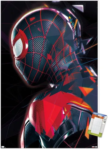 Miniatura 13 de Trends International Marvel's Spider-Man: Miles Morales - Póster de pared de perfil, 22.37 x 34.00 pulgadas, versión enmarcada en blanco