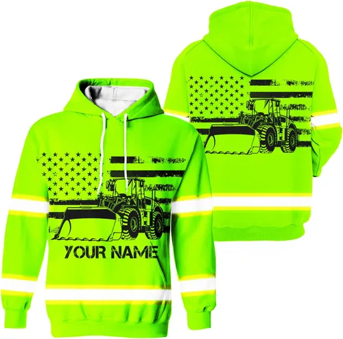 Miniatura 33 de Sudadera con capucha de alta visibilidad para hombres - Colección de trabajos con nombre personalizado Clase 3 Ropa de trabajo reflectante