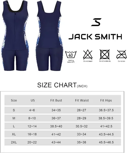 Miniatura 4 de JACK SMITH Traje de baño tankini para mujer, con cremallera, brasier integrado, elástico, de dos piezas, de secado rápido