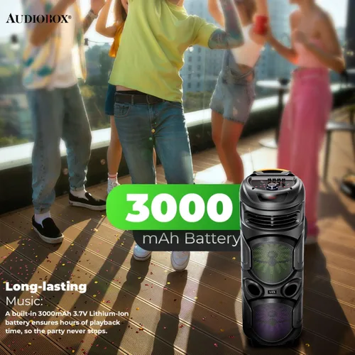 Miniatura 6 de Audiobox ABX-2900R - Altavoz Bluetooth dual de 8 pulgadas para fiesta, peso ligero con luces RGB, sonido de doble canal para fiestas, DJ, listo