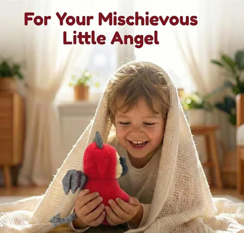Miniatura 6 de Peluche de Pug de 10 pulgadas, juguete de peluche suave para perro con disfraz de diablo, regalo divertido para niños, novio, novia o amantes