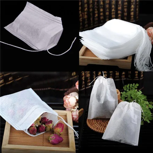 Miniatura 5 de 100 bolsas de filtro de té, telas no tejidas, bolsas de té vacías con sello de cuerda, papel de filtro, bolsas de té sueltas