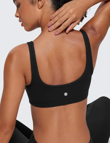 Miniatura 44 de CRZ YOGA Butterluxe - Mini brasier para mujer, cuello redondo, de bajo impacto, inalámbrico, deportivo, yoga, acolchado, para entrenamiento