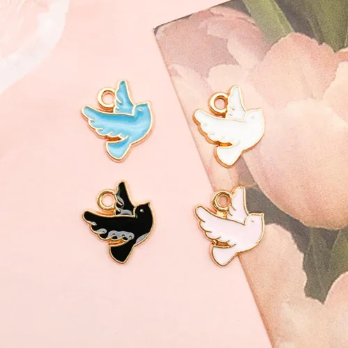 Miniatura 3 de Collar con dijes para paloma, accesorios para palomas, pájaros, accesorios para bricolaje, 50 piezas de manualidades de palomas para hacer joyas