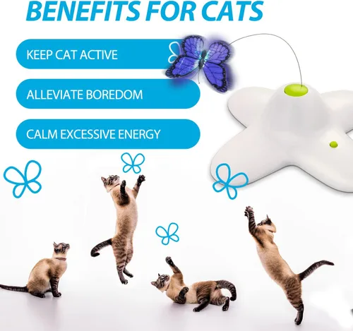 Miniatura 7 de ALL FOR PAWS 6-Pack Butterfly Refills for Interactive Cat Toy, Replacement Butterflies for Automatic Cat Spinner Toy, Durable Self-Play Butterfly