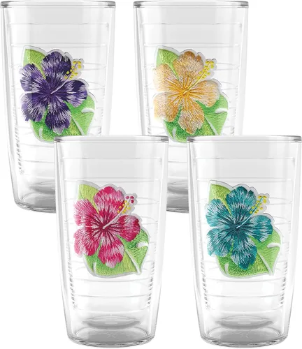 Miniatura 11 de Tervis Vaso aislado de doble pared Tropical Hibiscus Collection hecho en Estados Unidos mantiene las bebidas frías y calientes, 16 onzas, 4