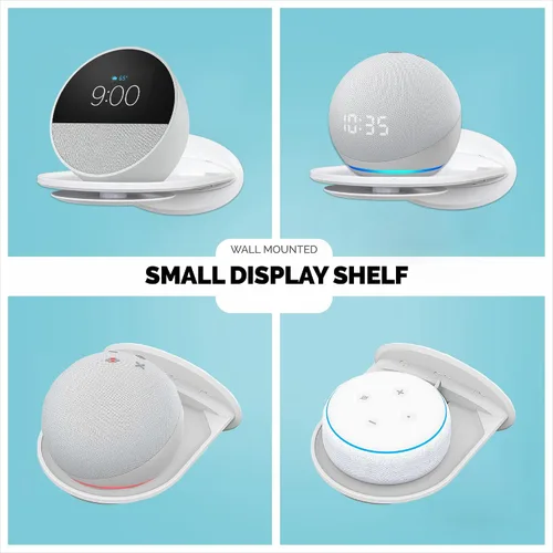 Miniatura 4 de Estante de montaje en pared, compatible con Echo Spot, Echo Pop, Echo Dot, HomePod Mini, Google Home, con almacenamiento de cable, fácil