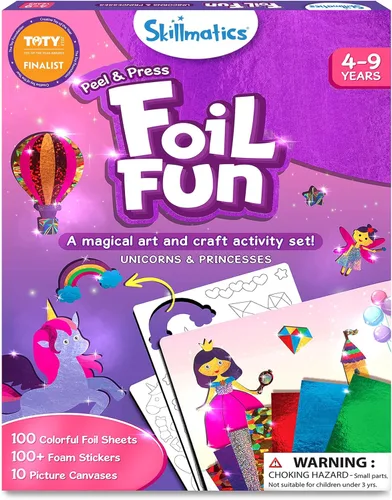 Miniatura 9 de Skillmatics Foil Fun - Mega pack de animales, arte sin desorden para niños, kits de manualidades y suministros, actividad creativa de bricolaje