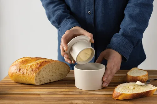 Miniatura 3 de Now Designs Mantequilla de gres de estilo francés para mostrador, natural mate
