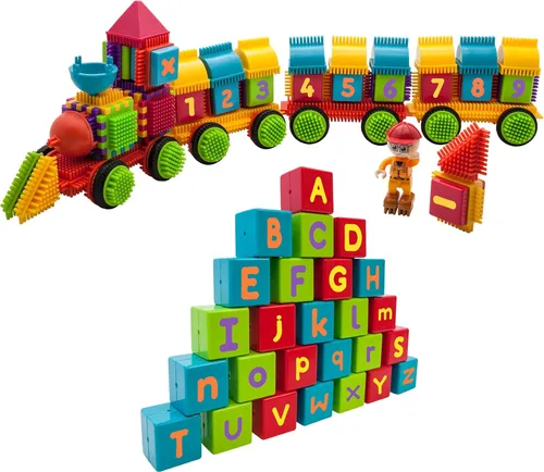 Picasso Toys PTB103 - Bloques con forma de bloque de erizo, juego de azulejos de construcción, juguete de aprendizaje apilable, bloque educativo,