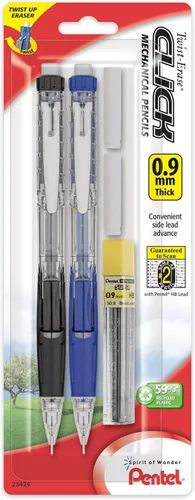 Miniatura 6 de Lápiz automático Pentel Twist Erase Click con 2 borradores de repuesto y minas, 0.01 pulgadas, barriles surtidos, Variados