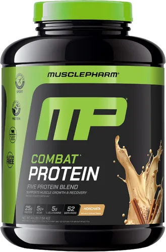 Miniatura 13 de MusclePharm Combat Protein Powder, sabor a vainilla, alimenta los músculos para entrenamientos productivos, 5 fuentes de proteínas incluyendo