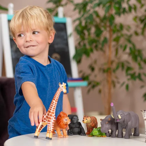 Miniatura 2 de Learning Minds - Juego de 8 figuras gigantes de animales de safari para niños pequeños Zoo Animals, Jungle Animals Figures, Toy Animals for Kids