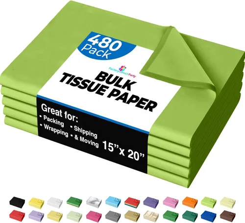 Miniatura 7 de Party Solids Papel de Seda Negro para Bolsas de Regalo - Papel de Seda a Granel Negro de 20" X 30", 480 Hojas - Papel Prensa de 10 lb para Embalaje