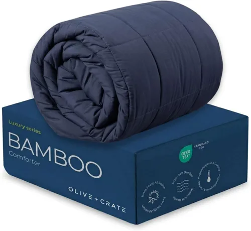 Miniatura 10 de Olive + Crate Cooling Down Alternative Comforter - Hypoallergenic King Size Duvet Insert Lightweight - All Seasons Plush Design Bamboo Comforter