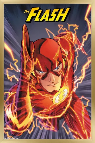 Miniatura 14 de Trends International DC Comics The Flash - Póster de pared de velocidad, 22.4 pulgadas de largo x 14.7 pulgadas, versión enmarcada de madera