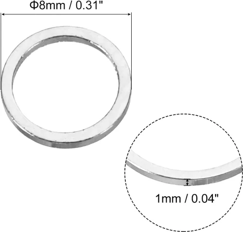 Miniatura 2 de uxcell Bisel de círculo hueco de latón Anillos de enlace redondos Conectores de joyería para pendientes, collares, fabricación de joyas