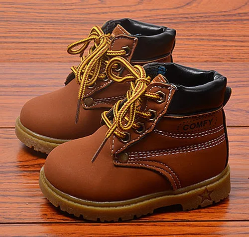 Miniatura 5 de Happy Cherry Baby Winter Ankle Boots Leather Waterproof Lace Up Boots Flat Boots
