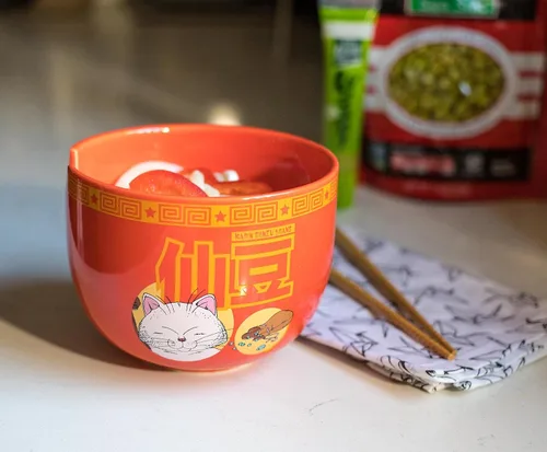 Miniatura 3 de Dragon Ball Z Karin - Juego de vajilla de cerámica japonesa El ajuste del lugar incluye cuenco de ramen de 16 onzas y palillos de madera, juego