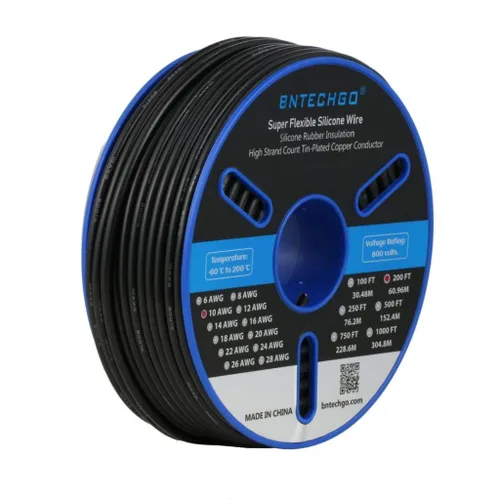 Miniatura 33 de BNTECHGO Carrete de alambre de silicona calibre 10 de 25 pies, alambre de cobre estañado trenzado de 10 AWG, color azul flexible