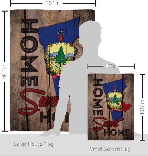 Miniatura 2 de FK191153-BO Vermont Sweet Home Americana States - Juego de banderas decorativas para casa y jardín, con asta de bandera, multicolor