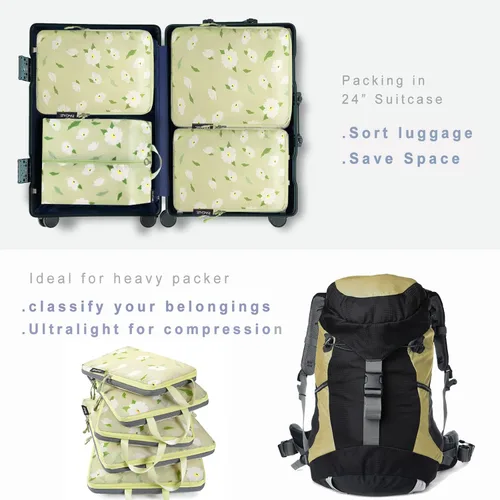 Miniatura 88 de BAGAIL 4 Set/6 Set Ultraligero Compresión Embalaje Cubos Organizador de Embalaje para Accesorios de Viaje Equipaje Maleta Mochila