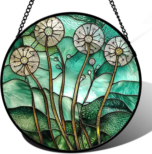 Miniatura 14 de Colgador de vitrales para colgar en ventanas, Koi y Lotus para puerta, decoración del hogar, atrapasoles de peces, Navidad, Día de la Madre, regalos