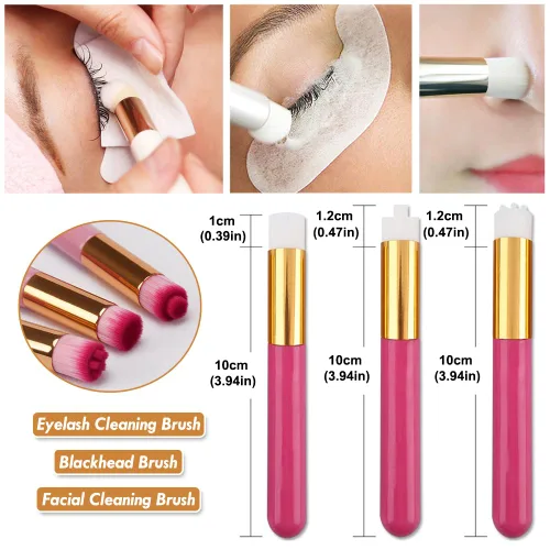 Miniatura 2 de AKOAK 3 piezas de cepillo de nariz suave con mango de madera, cepillo de limpieza de poros, eliminación de acné, cepillo de maquillaje, cepillo
