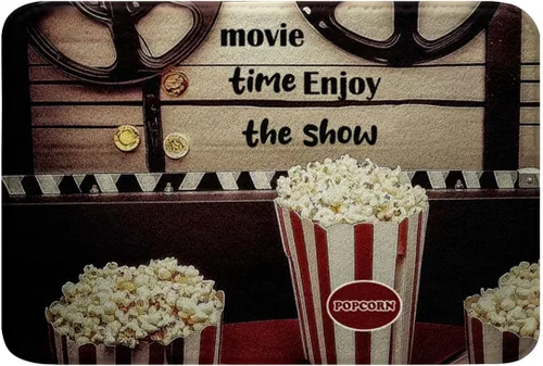Miniatura 3 de Homewish Theater Cinema Poster Bathroom Rugs,Retro Movie Non Slip Bath Mat Popcorn Bathroom Indoor Floor Mats,Movie Night Shaggy Absorbent Bathtub