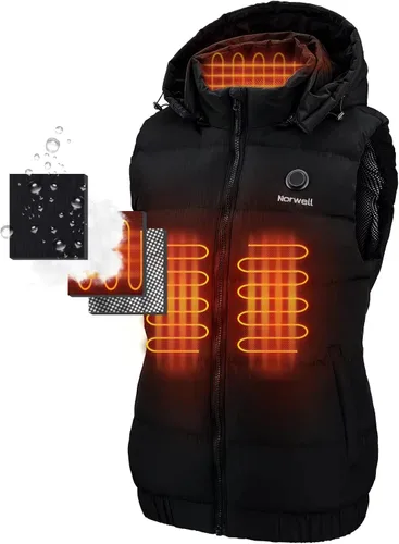 Miniatura 2 de Norwell Chaleco térmico ligero para mujer con capucha extraíble (paquete de batería)