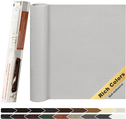 Miniatura 77 de KING MOUNTAIN Cinta de reparación de cuero, 16 x 60 pulgadas, gris, autoadhesiva, impermeable, ecológica