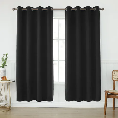 Miniatura 77 de KEQIAOSUOCAI Cortinas rosa bebé de 63 pulgadas para habitación de niñas - Con aislamiento térmico que oscurece la habitación, cortinas de ventana