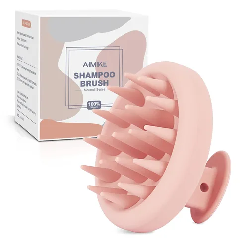 Miniatura 8 de AIMIKE Cepillo masajeador de cuero cabelludo, limpiador de cabello de silicona suave para lavar el cabello, eliminar la caspa y estimular
