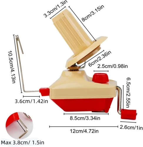 Miniatura 2 de Bobinadora de bolas de hilo, máquina de bobinadora de lana de hilo Swift operada a mano para la familia+10PS marcadores de puntada de tejido+10PS