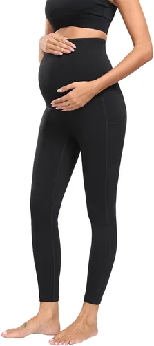 Miniatura 4 de JOJOANS Leggings de maternidad sobre el vientre con bolsillos, pantalones de yoga para embarazo, ropa deportiva suave, pantalones de maternidad