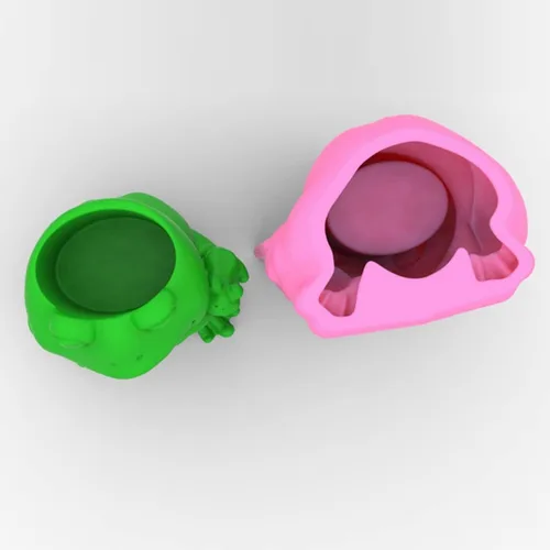 Miniatura 3 de Molde de silicona para macetas, moldes de silicona en forma de animal 3D para hormigón, cemento, yeso, arcilla polimérica, fundición de resina, Rana
