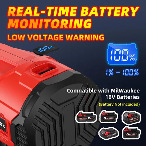 Miniatura 3 de Pulverizador de pintura inalámbrico para batería Milwaukee M18 de 18 V, pistola de pintura eléctrica para casa, 4 boquillas de cobre, pistola