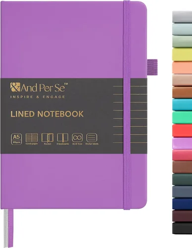 Miniatura 37 de &And Per Se - Cuaderno en blanco, 160 páginas, 5.7 x 8 pulgadas, cuaderno de rayas estrechas con papel grueso para escribir, cuaderno de tapa dura