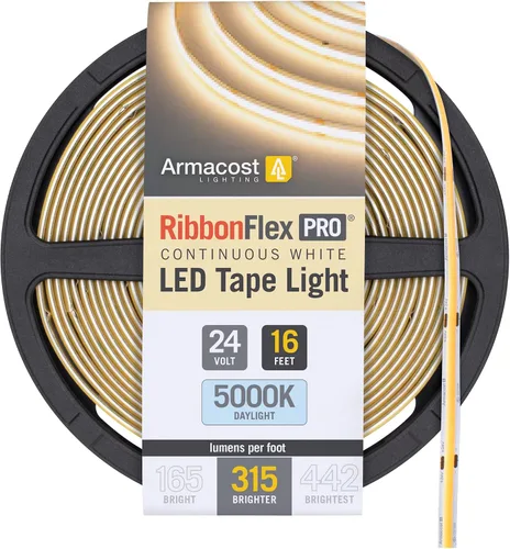 Miniatura 25 de Armacost Lighting RibbonFlex Pro 24V Luz de Tira LED COB Blanca, 2700K, 165 Lúmenes/Pie, 2.5M 171110