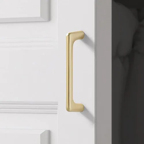 Miniatura 7 de Paquete de 4 tiradores dorados para cajones de gabinete, manijas doradas cepilladas para cajones de tocador, accesorios de gabinete de baño