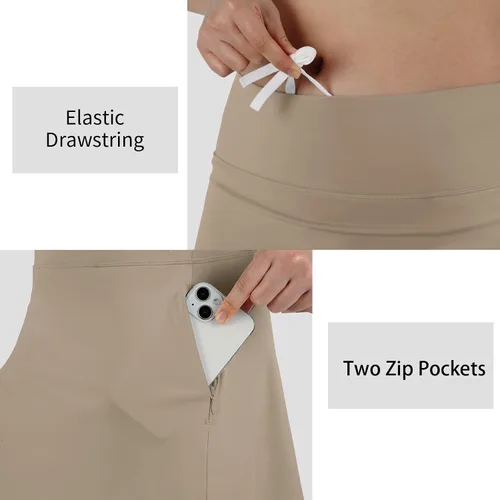 Miniatura 66 de ANIVIVO Faldas pantalón para mujer de 20 pulgadas de longitud a la rodilla, faldas deportivas de pickleball para tenis, golf y pickleball