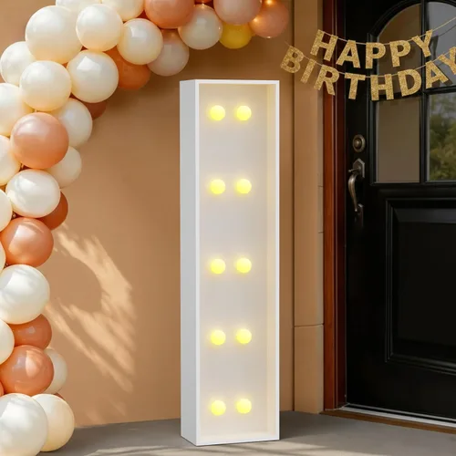 Miniatura 26 de IMPRSV Letras de mosaico iluminadas de marquesina, 4 pies para globos y fiestas, decoración de kit de arco