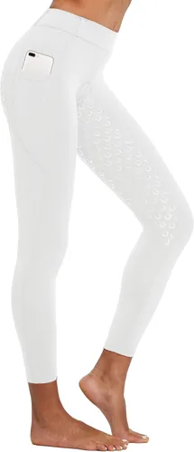 FitsT4 - Mallas de equitación para mujer, de asiento completo, con agarre de silicona, pantalones ecuestres
