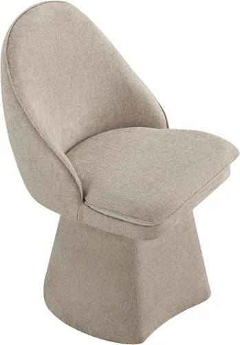 Miniatura 54 de KISLOT Juego de 4 sillas de comedor giratorias, tapizadas de mediados de siglo con respaldo alto, sillas de cocina de tela de lino para comedor, Una