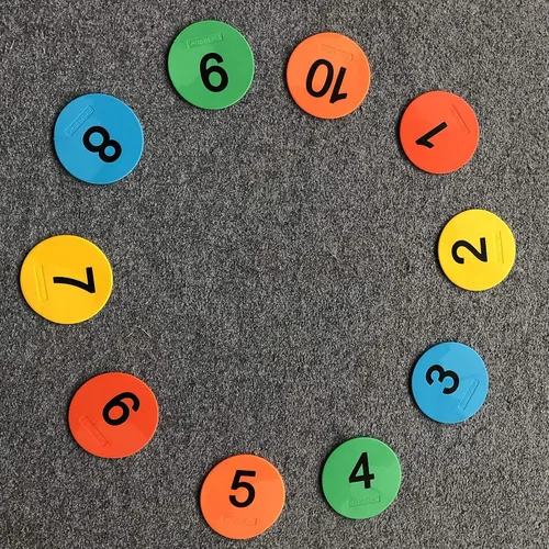 Miniatura 6 de Mini marcadores de suelo de 4 pulgadas para aula, preescolar y jardín de infantes (juego de 20 unidades) (número 1-30)