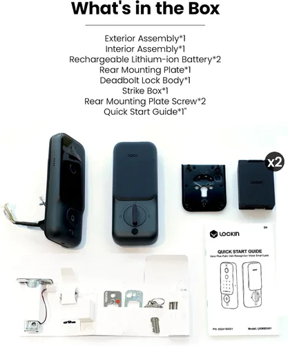 Miniatura 8 de Lockin Veno Plus - Cerradura inteligente todo en uno para puerta delantera - Entrada sin llave de vena de palma y huellas dactilares - Cámara ultra