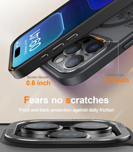 Miniatura 94 de Goodon para iPhone 15 Pro Max con protector de pantalla de privacidad, compatible con Magsafe, funda translúcida mate a prueba de golpes - Linda