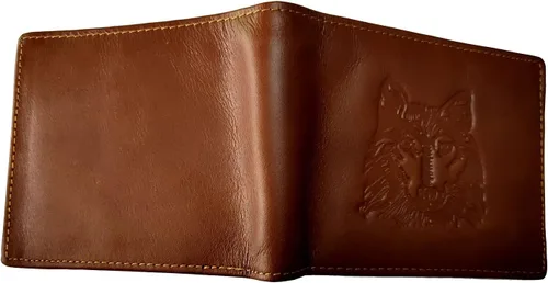 Miniatura 19 de Hombres Cool Eagle Wolf Caballo Totem Cuero Vaca Vertical Cartera Cremallera Multi-tarjeta Titular, Tótem de caballo, Minimalista