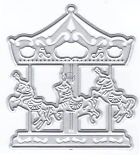 Miniatura 5 de DzIxY Hermoso carrusel de corte de metal troqueles para hacer tarjetas, kit de papel en relieve, troquelados, plantillas de máquina de álbumes de 9